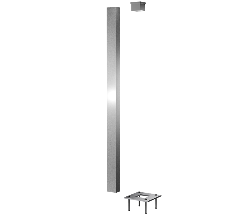 Stîlp de gard amplasat în centrul bazei